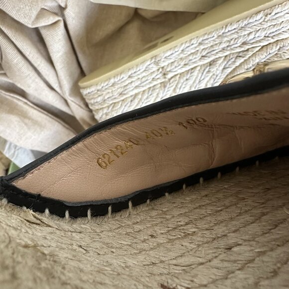 NEW GUCCI Pilar GG Ankle Tie Espadrille Platform Wedge Size 40.5 in Beige/ Brown - Picture 10 of 11